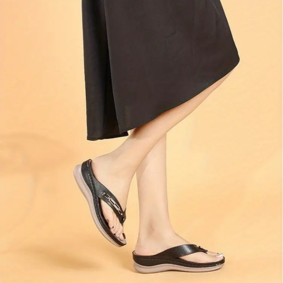 Women Wedges Slip On Flip Flops Shoes - Picture 6 of 12